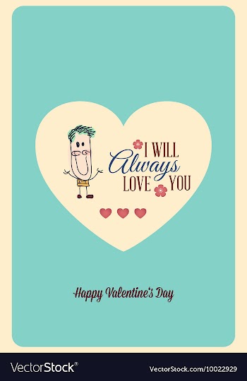 With heart kid and vector image