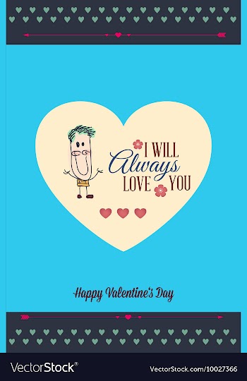 With heart kid and vector image