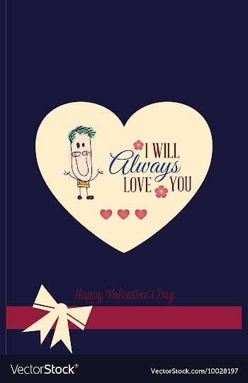 With heart kid and vector image