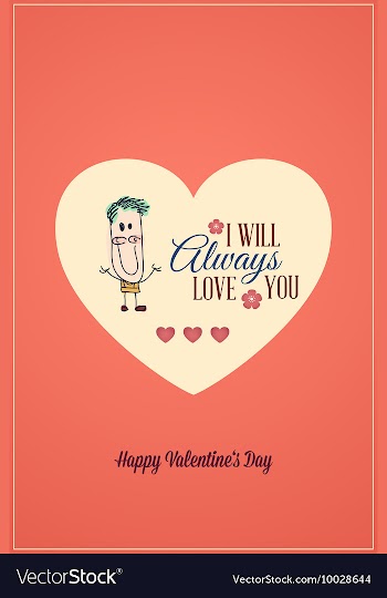With heart kid and vector image