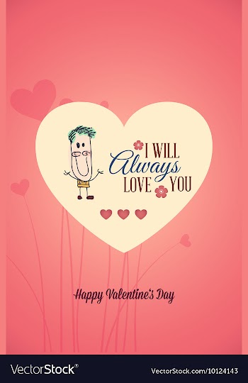 With heart kid and vector image