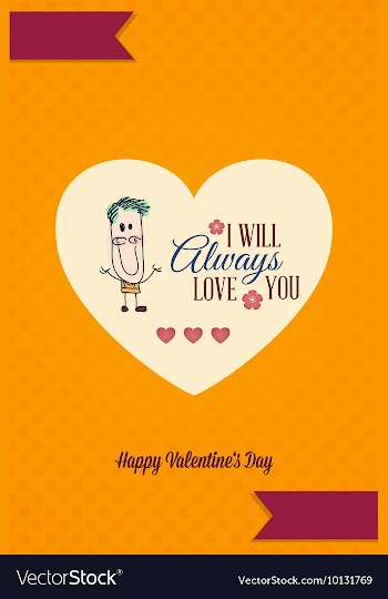 With heart kid and vector image