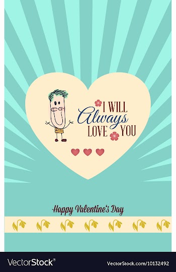 With heart kid and vector image