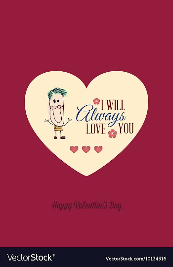 With heart kid and vector image