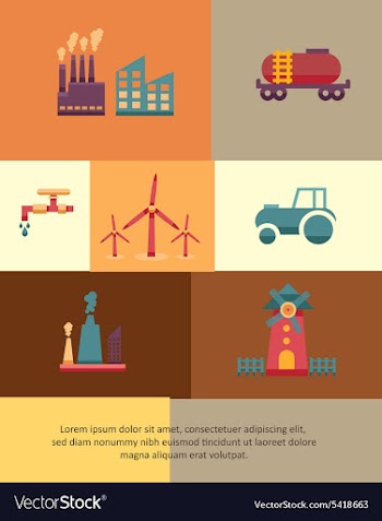 With industrial element vector image