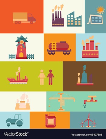 With industrial elements vector image