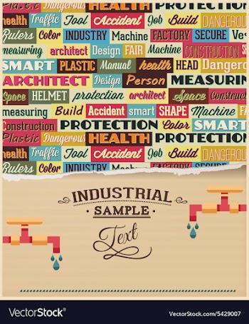 With industrial typography elements vector image