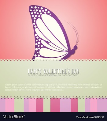 With love and butterfly vector image