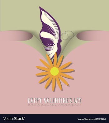With love and butterfly vector image