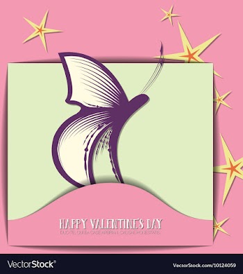 With love and butterfly vector image