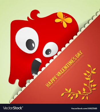 With love and cute monster vector image