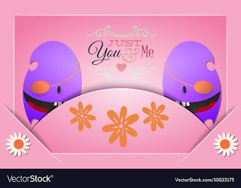 With love and cute monster vector image