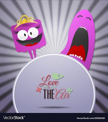 With love and cute monster vector image