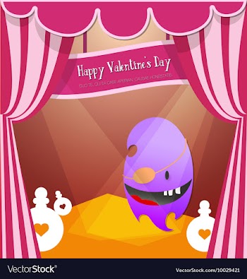 With love and cute monster vector image