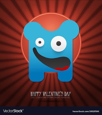 With love and cute monster vector image