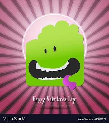 With love and cute monster vector image
