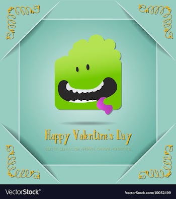 With love and cute monster vector image