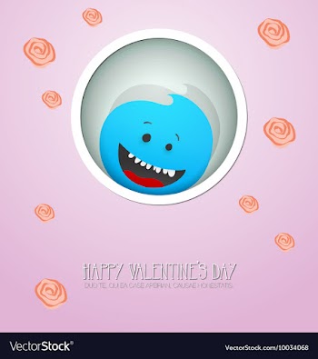 With love and cute monster vector image
