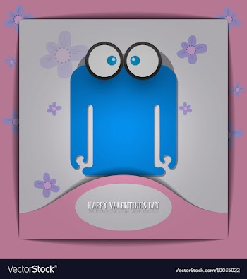 With love and cute monster vector image