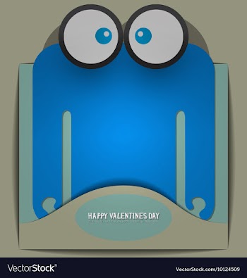 With love and cute monster vector image