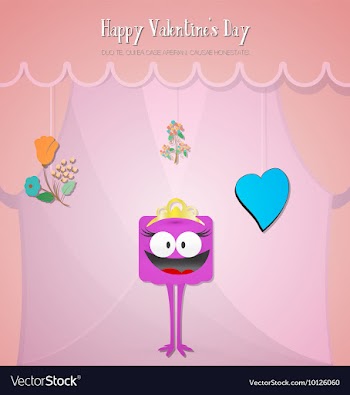 With love and cute monster vector image