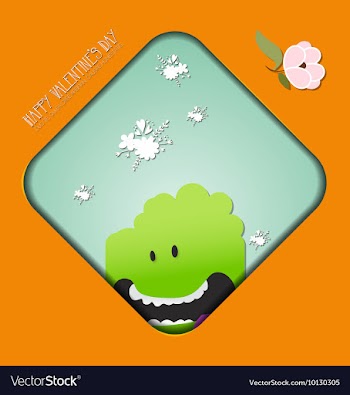 With love and cute monster vector image