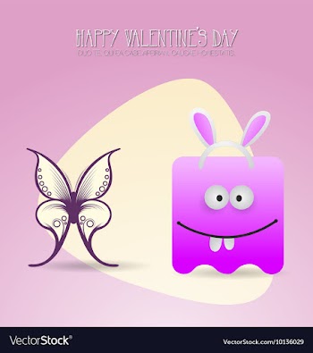 With love and cute monster vector image