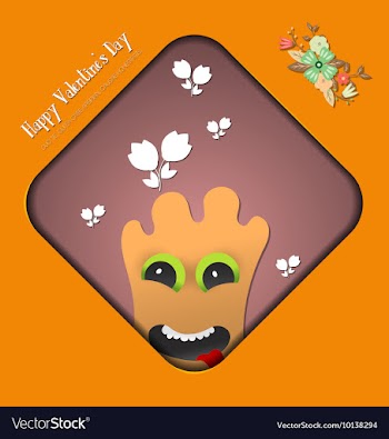 With love and cute monster vector image