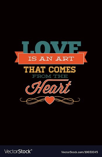 With love and vector image