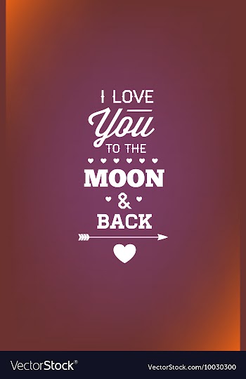 With love moon and vector image