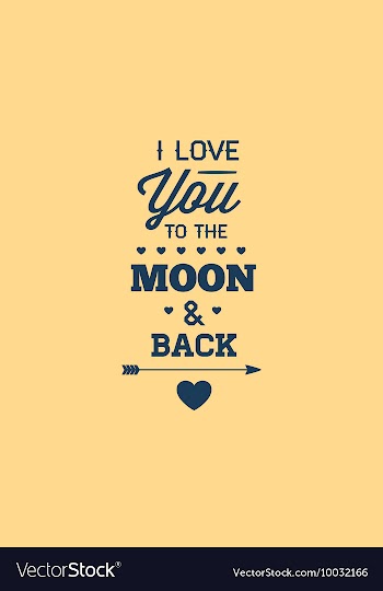 With love moon and vector image