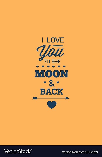 With love moon and vector image