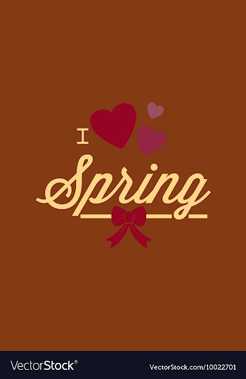 With love spring and vector image