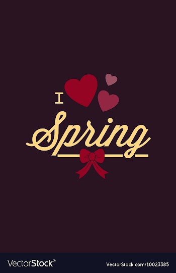With love spring and vector image