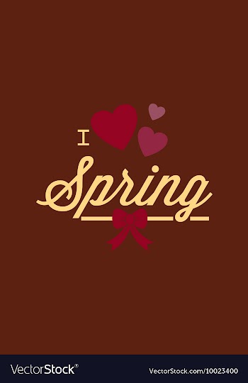 With love spring and vector image