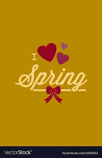 With love spring and vector image