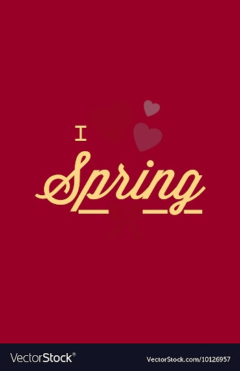 With love spring and vector image