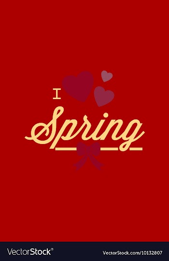With love spring and vector image