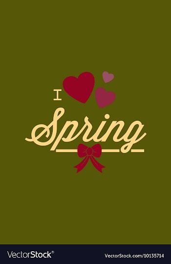 With love spring and vector image