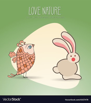 With nature and bird vector image