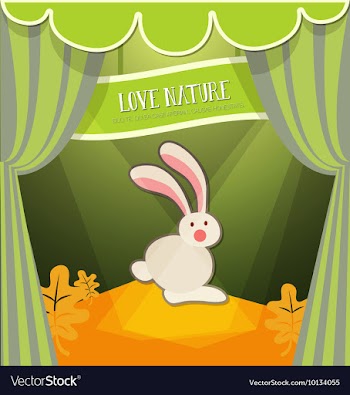 With nature and bunny vector image