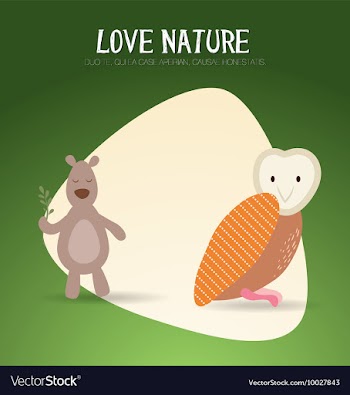 With nature and owl vector image