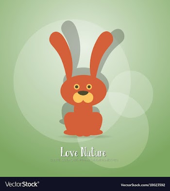 With nature and rabbit vector image