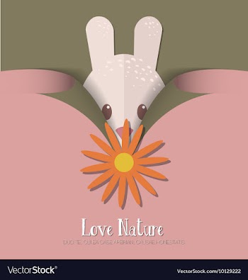 With nature and rabbit vector image