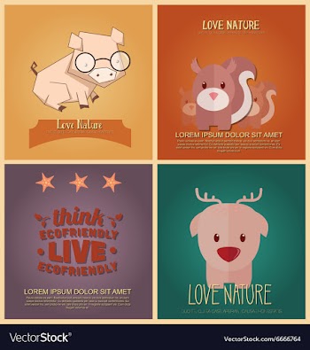 With nature and reindeer vector image