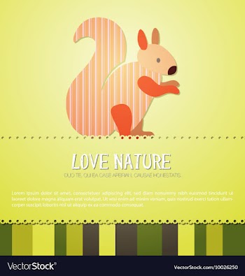 With nature and squirrel vector image