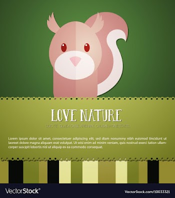 With nature and squirrel vector image