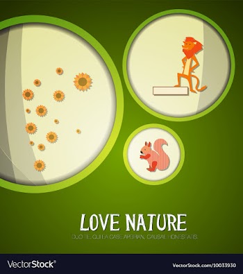 With nature and squirrel vector image