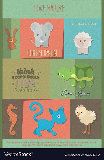 With nature and tortoise vector image