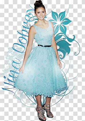 With Nina Dobrev Light blue transparent background PNG clipart
